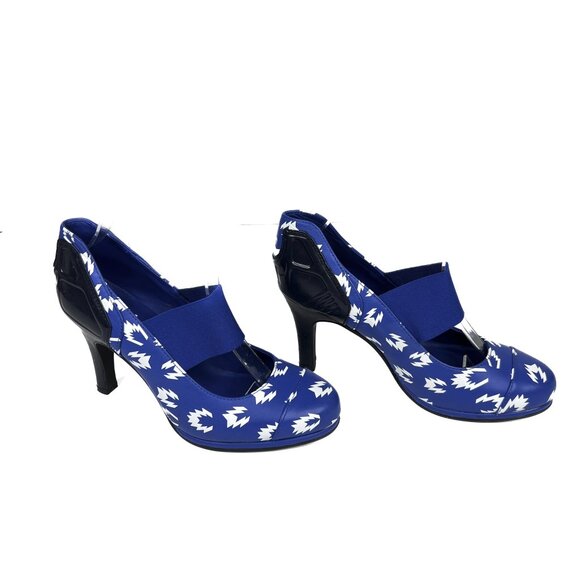 Adidas Torsion Heel Ankle Booties Iconic Blue White ZX 8000 Pattern Size 7 - NWT - Picture 2 of 8